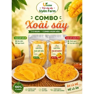 Combo 1kg Xoài sấy dẻo mix 2 vị (500gr Sấy Thường+500gr Sấy Muối Ớt) (Đặc sản Đà Lạt)