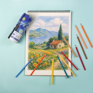 [NEW] Bút Chì Màu Gốc Dầu VanGogh 60 Màu Classmate, Chì Màu Tô Bóng Mịn, Che Phủ Cao, Chồng Được Màu, Hoà Sắc Tốt