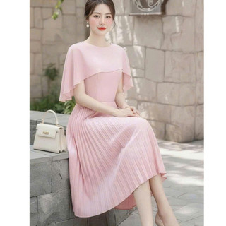 (MAY KỸ ĐẸP ) ĐẦM QUÝ BÀ THIẾT KẾ SANG TRỌNG  CHÂN VÁY XẾP LY  NHẸ NHÀNG PHỐI VOAN VAI (NEW) NAM LEE SHOP