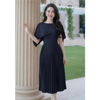 (MAY KỸ ĐẸP ) ĐẦM QUÝ BÀ THIẾT KẾ SANG TRỌNG  CHÂN VÁY XẾP LY  NHẸ NHÀNG PHỐI VOAN VAI (NEW) NAM LEE SHOP