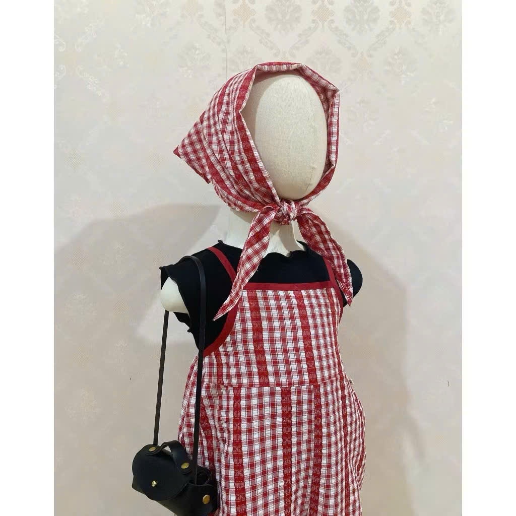 (Bon Kids) Jumpsuti Kẻ Đỏ Cho Bé Gái Kèm Áo Trong Siêu Dễ Thương 6-18kg