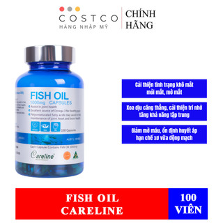 [HÀNG CÔNG TY] TPBVSK Dầu Cá Hồi - Hỗ Trợ Não Bộ, Tim Mạch & Thị Lực Careline Fish Oil 1000mg - Có Tem Phụ Tiếng Việt