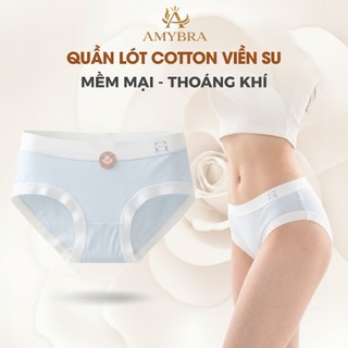 Quần Lót Cotton Viền Lụa Siêu Mát - Quần Chip Nữ Tính In Hình Chú Gấu Dễ Thương AMYBRA LY03