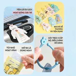 ÁO MƯA DÙNG 1 LẦN SET 5 BỎ TÚI MINI, ÁO MƯA GẤP GỌN CHỐNG NƯỚC DU LỊCH DÃ NGOẠI CHO NGƯỜI LỚN TRẺ EM