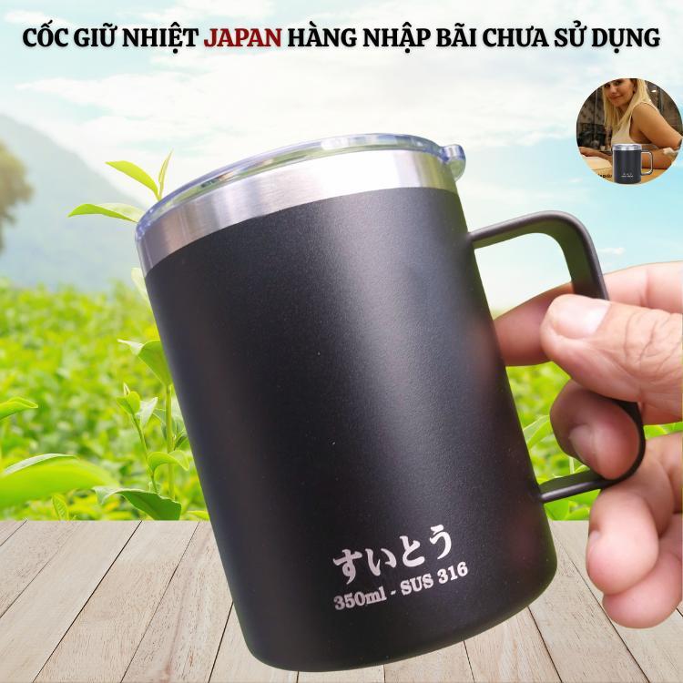 Cốc cafe chuyên nghiệp có coi hàng nhập bãi Japan chưa sử dụng dung tích 350ml lòng cốc Inox 304