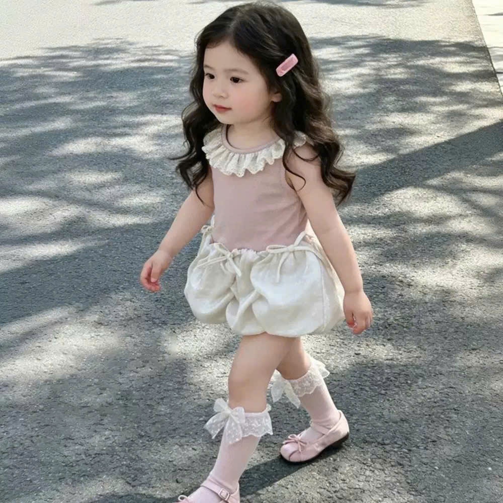 (Bon Kids)  A970 Váy Bé Gái Phòng Cách Hàn Quốc Dễ Thương Cho Mùa Hè 2026 6-18kg