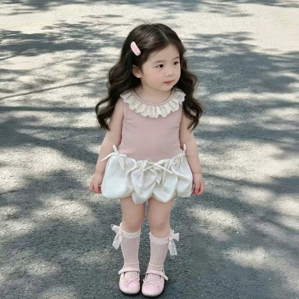 (Bon Kids)  A970 Váy Bé Gái Phòng Cách Hàn Quốc Dễ Thương Cho Mùa Hè 2026 6-18kg