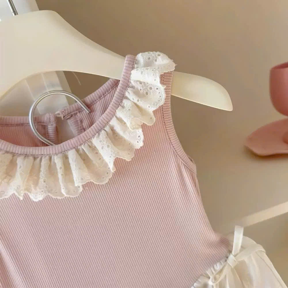 (Bon Kids)  A970 Váy Bé Gái Phòng Cách Hàn Quốc Dễ Thương Cho Mùa Hè 2026 6-18kg