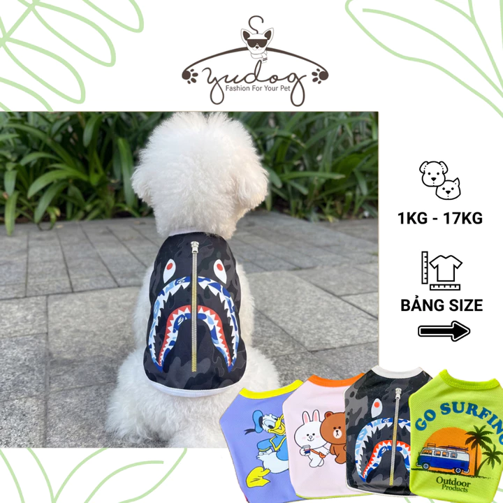 Đồ mặc cho chó mèo yudog áo thun sát nách cho thú cưng chó mèo