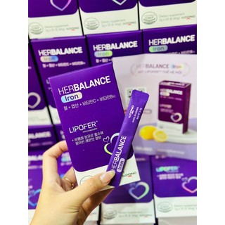 Sắt Sinh Học Cho Bà Bầu HerBalance Iron (Hộp 20 Gói) Bổ Sung Sắt Lipofer, Vitamin C & Acid Folic