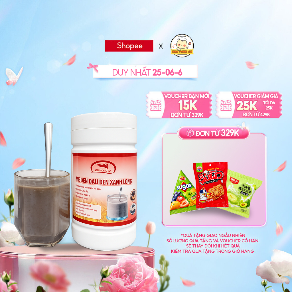 [NGUYÊN CHẤT] Bột Ngũ Cốc Mè Đen Đậu Đen Xanh Lòng Organic - Rang Xay Thủ Công (Hộp 500g)