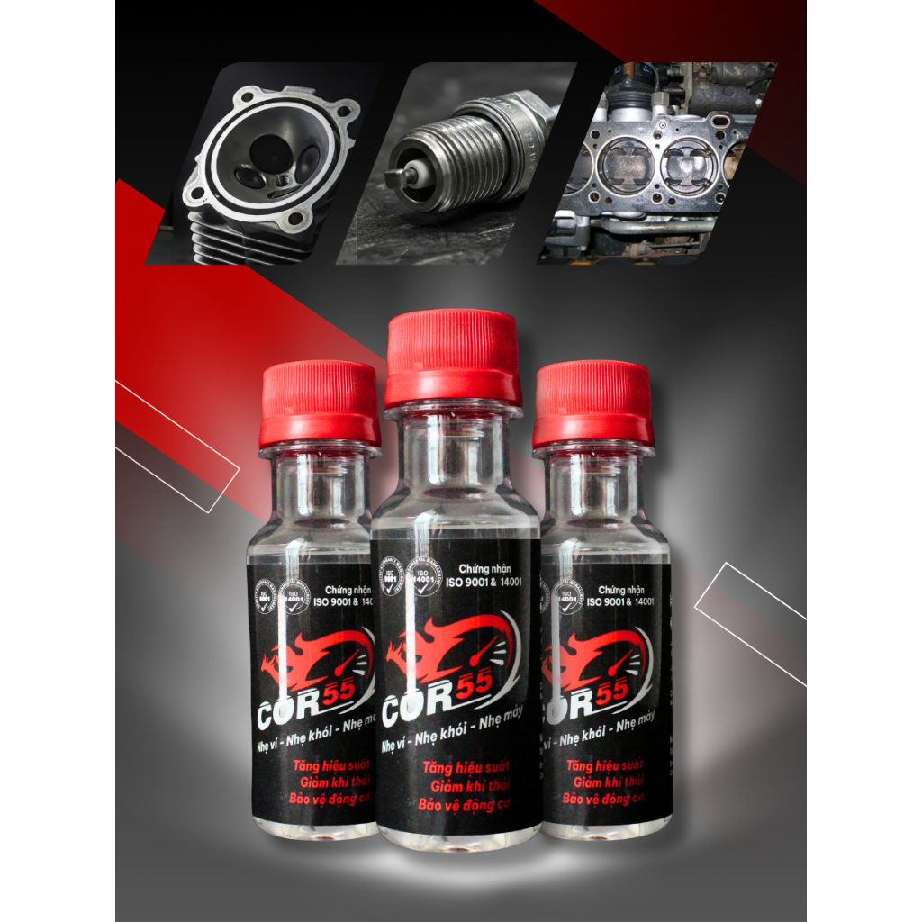PHỤ GIA COR55 CHO XĂNG E10,E5,VÀ DẦU DIESEL :TIẾT KIỆM NHIÊN LIỆU,ĐẶC TRỊ  KHÓI,BẢO VỆ ĐỘNG CƠ