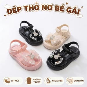 Dép sandal quai hậu nhựa mềm thỏ nơ dễ thương cho bé gái từ 1-5 tuổi ShinHome