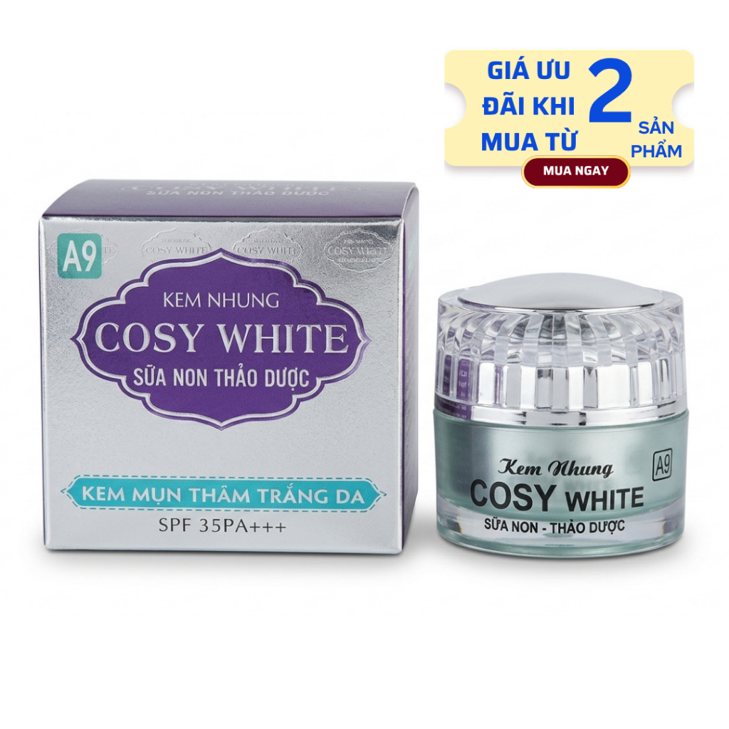 Dưỡng Sáng Da Đột Phá Cosy White Thảo Dược Làm Dịu Da Hỗ Trợ Ngừa Mụn Mặt (Trắng Tím)