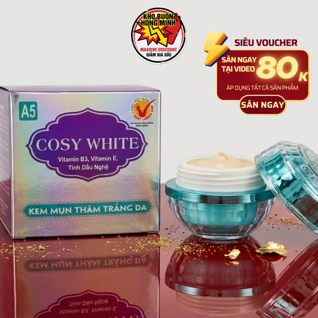 Dưỡng Sáng Da Đột Phá Cosy White Thảo Dược Làm Dịu Da Hỗ Trợ Ngừa Mụn Mặt (Trắng Tím)