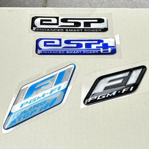 Logo FI, ESP nổi dẻo, nhiều màu, dán cho nhiều loại xe, có keo sẵn phía sau