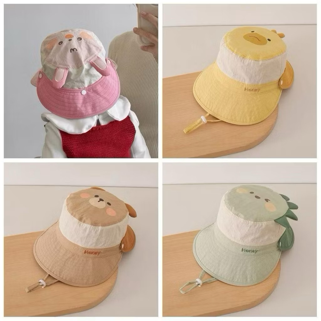 mũ chống nắng cho bé bucket hoạt hình pastel đáng yêu cho bé 1-5 tuổi