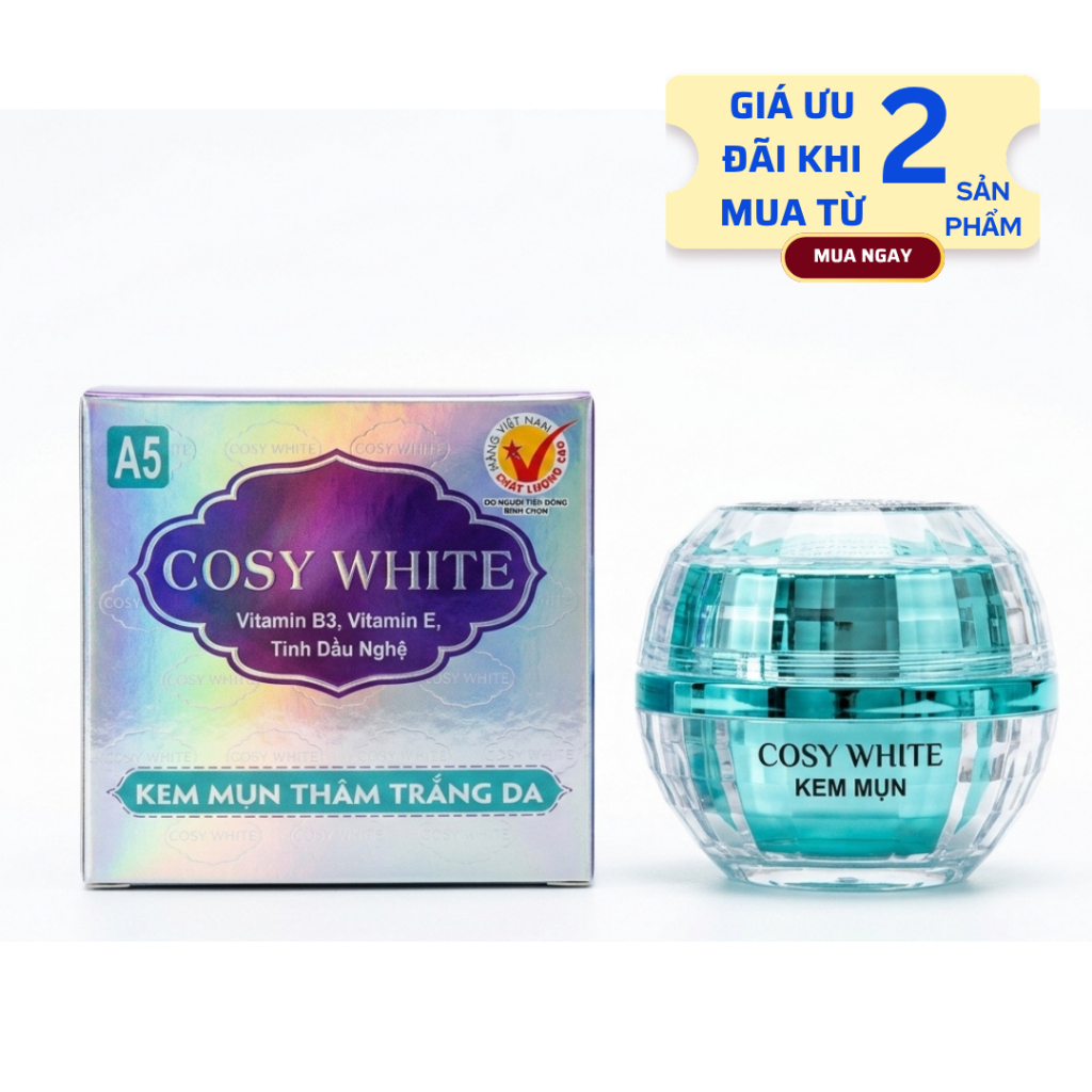 Dưỡng Sáng Da Đột Phá Cosy White Thảo Dược Làm Dịu Da Hỗ Trợ Ngừa Mụn Mặt (Trắng Tím)