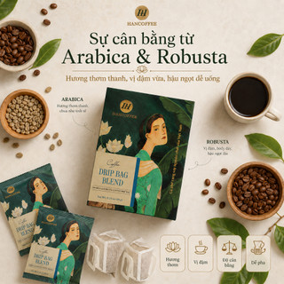 Cà Phê Túi Lọc HANCOFFEE 100% Arabica Hộp 10 gói Vị Đắng Êm Chua Nhẹ, Hậu Vị Ngọt Kéo Dài