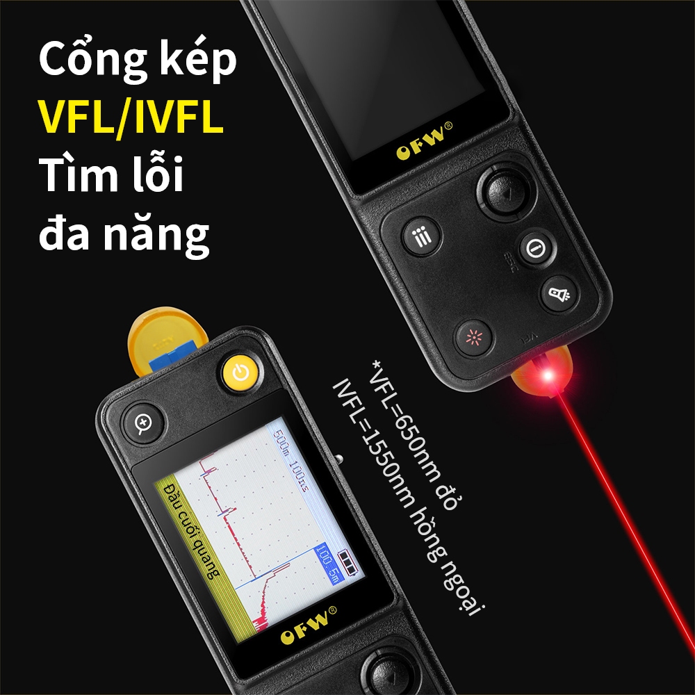 Máy đo cáp quang OTDR OFW Nano-100 Đo quang sống - Tiếng Việt