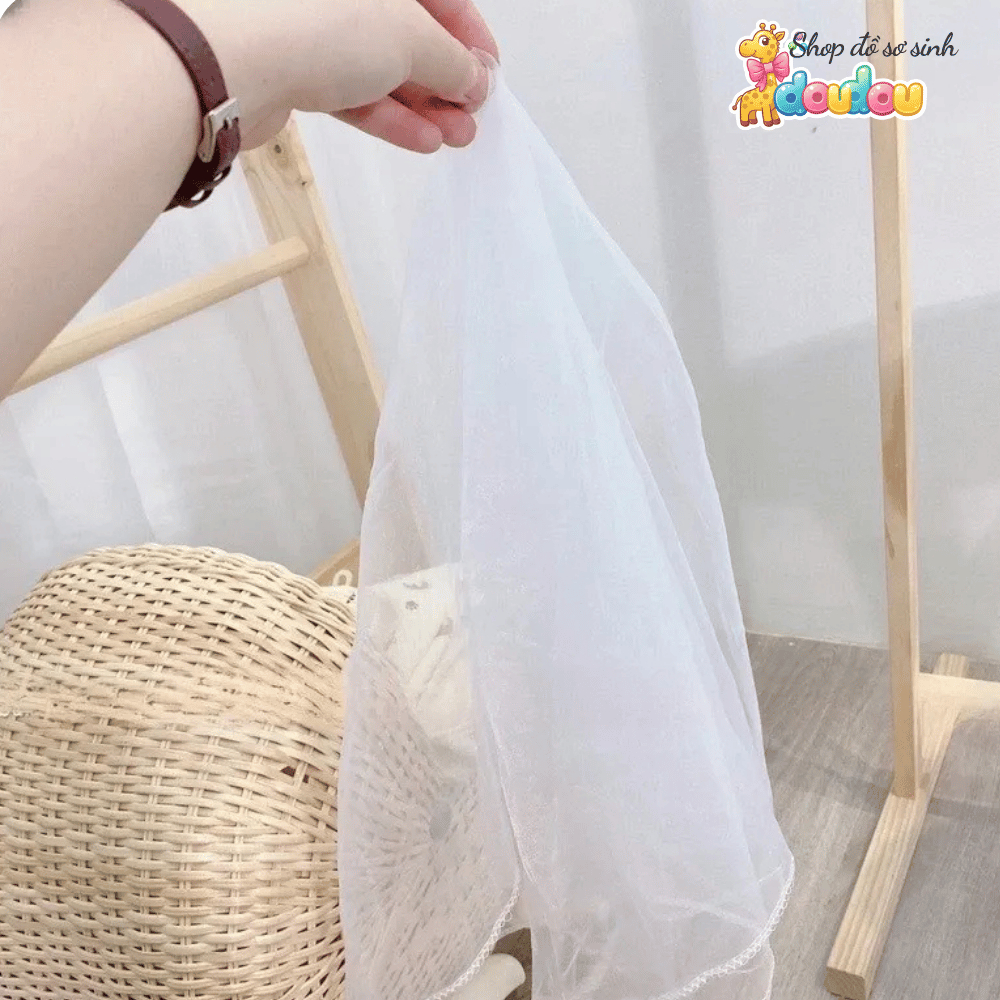 Khăn Voan Cho Bé DouDou 75x75cm Khăn Che Mặt Chống Bụi A40