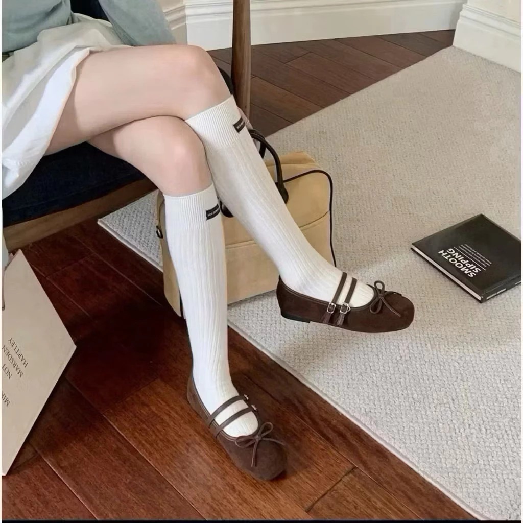 [Peinn] Giày búp bê nữ da lộn mềm êm chân kèm nơ xinh xinh phong cách lolita mã qv65