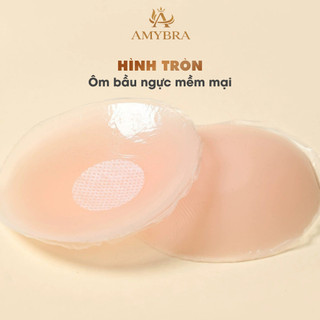 Hộp 10 Miếng Dán Ngực Hình Tròn Silicon, Dán Ngực Siêu Dính, Sử Dụng Nhiều Lần AMYBRA H02 - D306