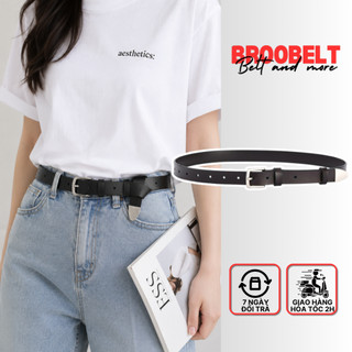 Thắt lưng da thật nữ nam bản nhỏ y2k phong cách phương Tây, dây nịt unisex thời trang bản 2.3cm TL87