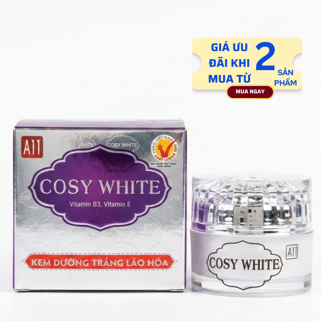 Kem Cosy White A7 A11 (Trắng-Tím) - Kem Face Sữa Non Cấp Ẩm, Dưỡng Da, Se Khít Lỗ Chân Lông