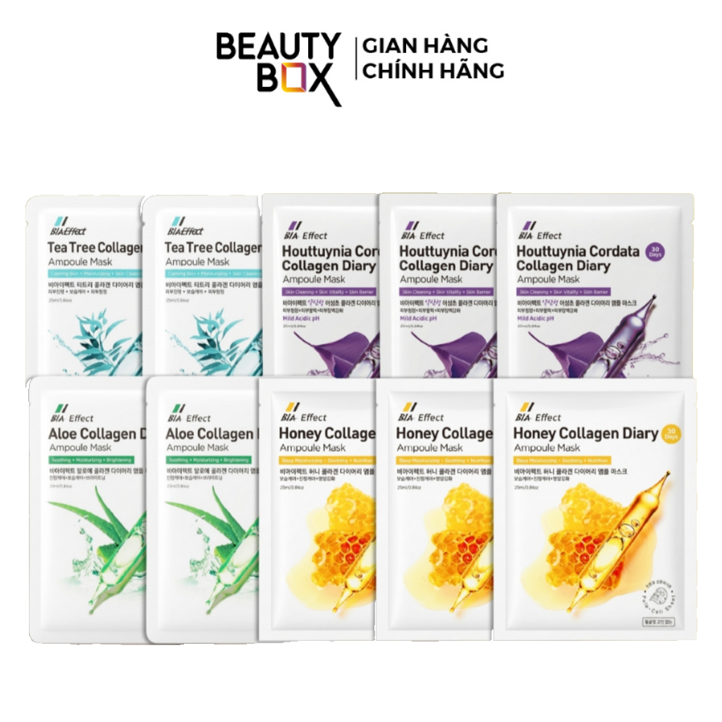 [Săn Sale] [10 miếng/20 miếng] Combo Mặt Nạ Collagen BIAIfekt Dưỡng Ẩm, Săn Chắc Da Diary Ampoule Mask 25ml
