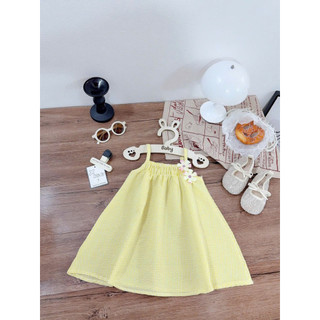 (EMXINH Baby Kids x Tặng Kẹp Tóc) Váy 2 Dây Sọc Đính Hoa Xinh, Phù Hợp Đi Học , Đi Chơi, Đi Biển -  V006