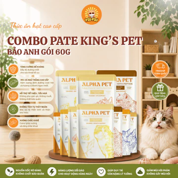 [COMBO 12 GÓI] Pate Cho Mèo Alpha Pet 60g, Pate gói cho mèo vị cá ngừ Peptide Topping dành cho mèo con - PiupiuPet