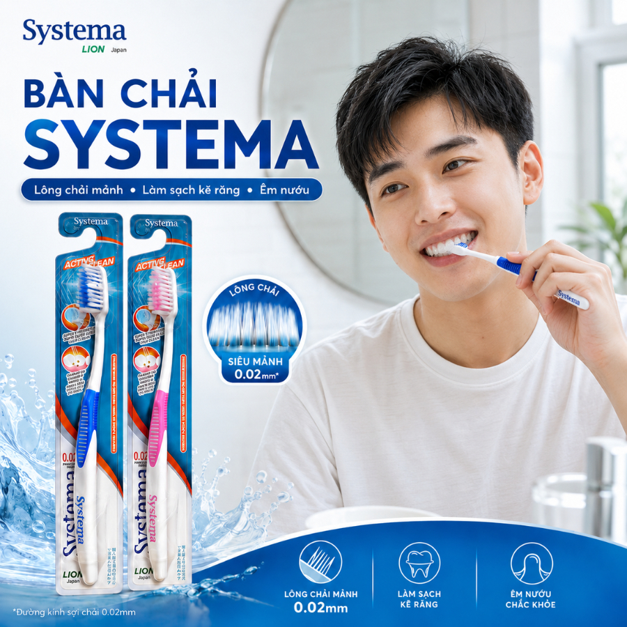 Bàn Chải Đánh Răng Làm Sạch Chân Răng, Êm Nướu Răng, Bàn Chải Đánh Răng  Systema Nhật Bản | Shopee Việt Nam
