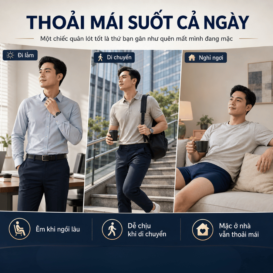Combo 3 Quần Lót Nam ROCK QA002 Big Size Rộng Rãi Co Giãn Tốt, Quần Sịp Nam Dành Cho Người Big Size Ôm Sát Không Bí