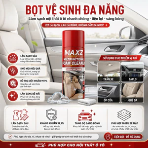 Chai Xịt MAXZ Làm Sạch Nội Thất Ô tô , Ghế Da Xe Máy 400ml - Phục Hồi Da Ghế , Dưỡng Bóng , Chống Nắng