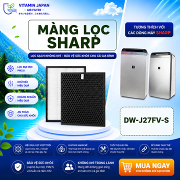 Màng Lọc Không Khí Thay Thế Mã: FZ-J20HFE, DW-J27FV-S, Hút Ẩm Kèm Lọc Không Khí, 2in1, Màng Lọc Hepa