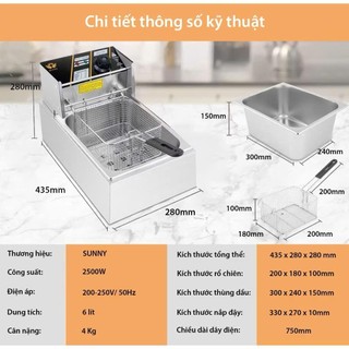Bếp Chiên Đơn, bếp chiên đôi SEKA SUNNY Tiện Dụng 6 Lít, 12 Lít - Hàng chính hãng