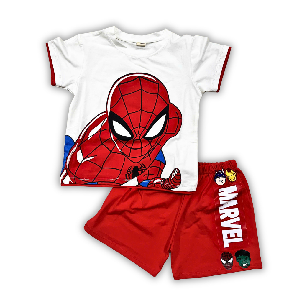 Bộ Người Nhện Spider-Man Bé Trai - Set Đồ Bộ Cotton Thun Lạnh Siêu Mát Mịn Cho Bé (8-30kg) - Kho Sỉ Gumiho