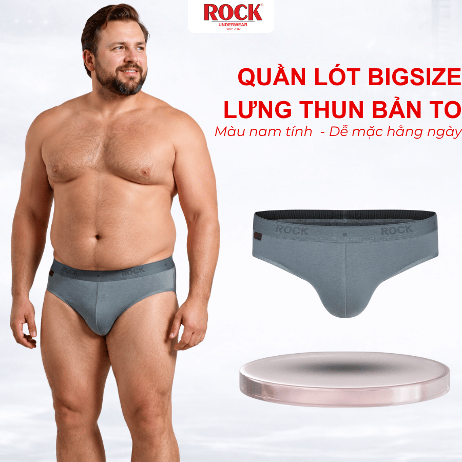 Quần Lót Nam ROCK QA002 Big Size Rộng Rãi Co Giãn Tốt, Quần Sịp Nam Dành Cho Người Big Size Ôm Sát Không Bí