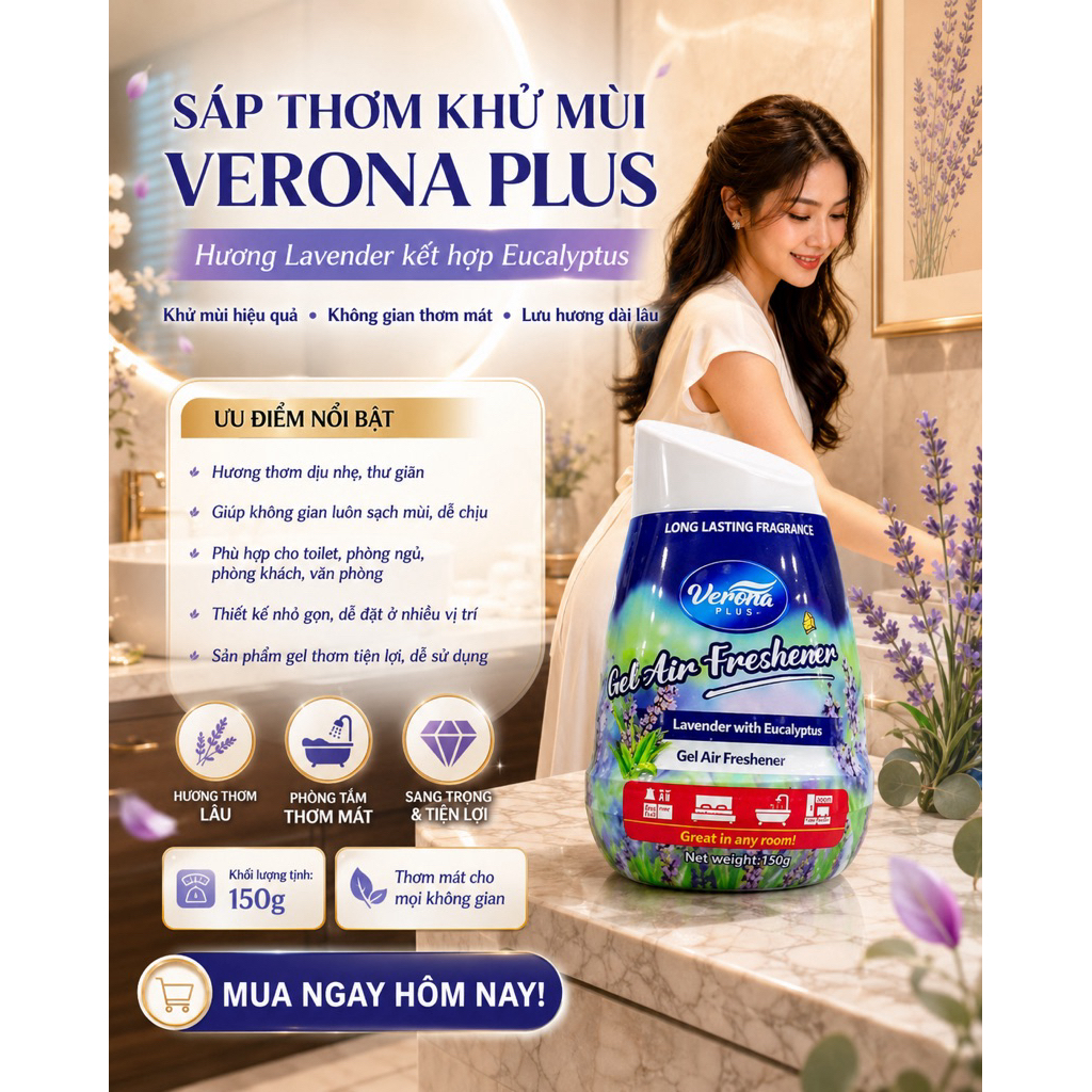 VERONA Sáp Thơm Mùi phòng ngủ, ô tô, nhà vệ sinh , Sáp thơm hương thơm lâu dài
