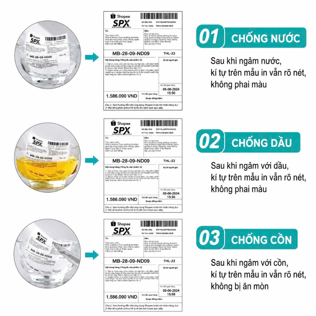Giấy In Nhiệt Đơn Hàng 100x150 ( 500 Tem) Giấy In Đơn Hàng  76x100x 30m(300 Tem) Giấy Nhiệt Tem Vận Chuyển Phiếu Ship