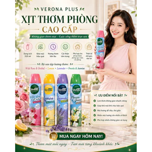 VERONA PLUS 320ml Chai Xịt Thơm dùng cho phòng ngủ, phòng khách, ô tô