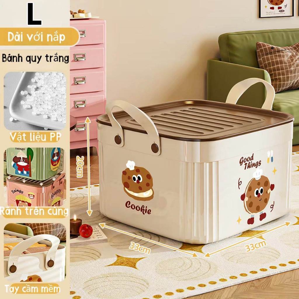Thùng nhựa đựng đồ đa năng - Dung tích lớn, quai xách tiện lợi, chất liệu PP an toàn | BigBuy360 - bigbuy360.vn
