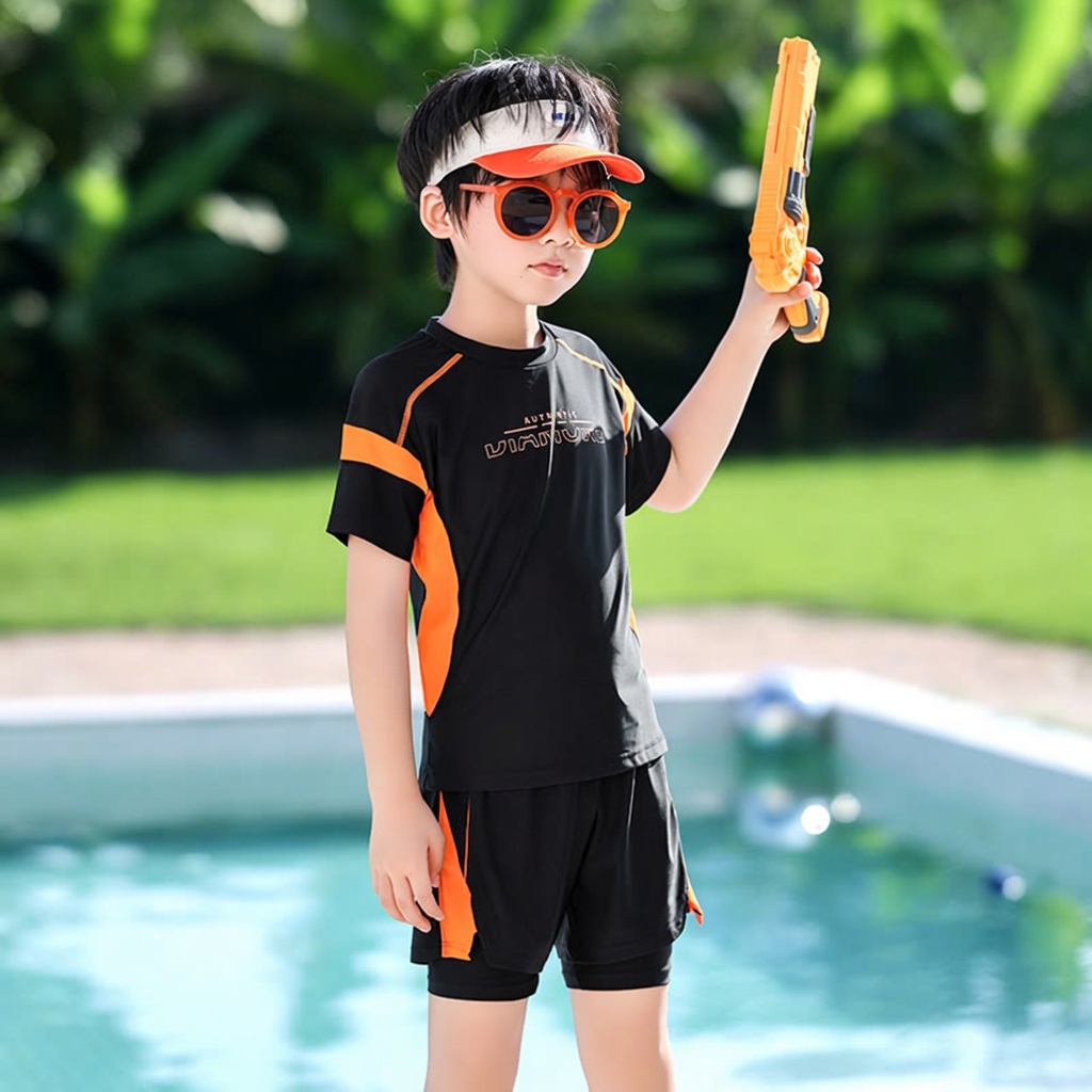 Bộ bơi, đồ bơi bé trai chất thun dầy dặn size 15-50kg vải co giãn, thoải mái dễ chịu