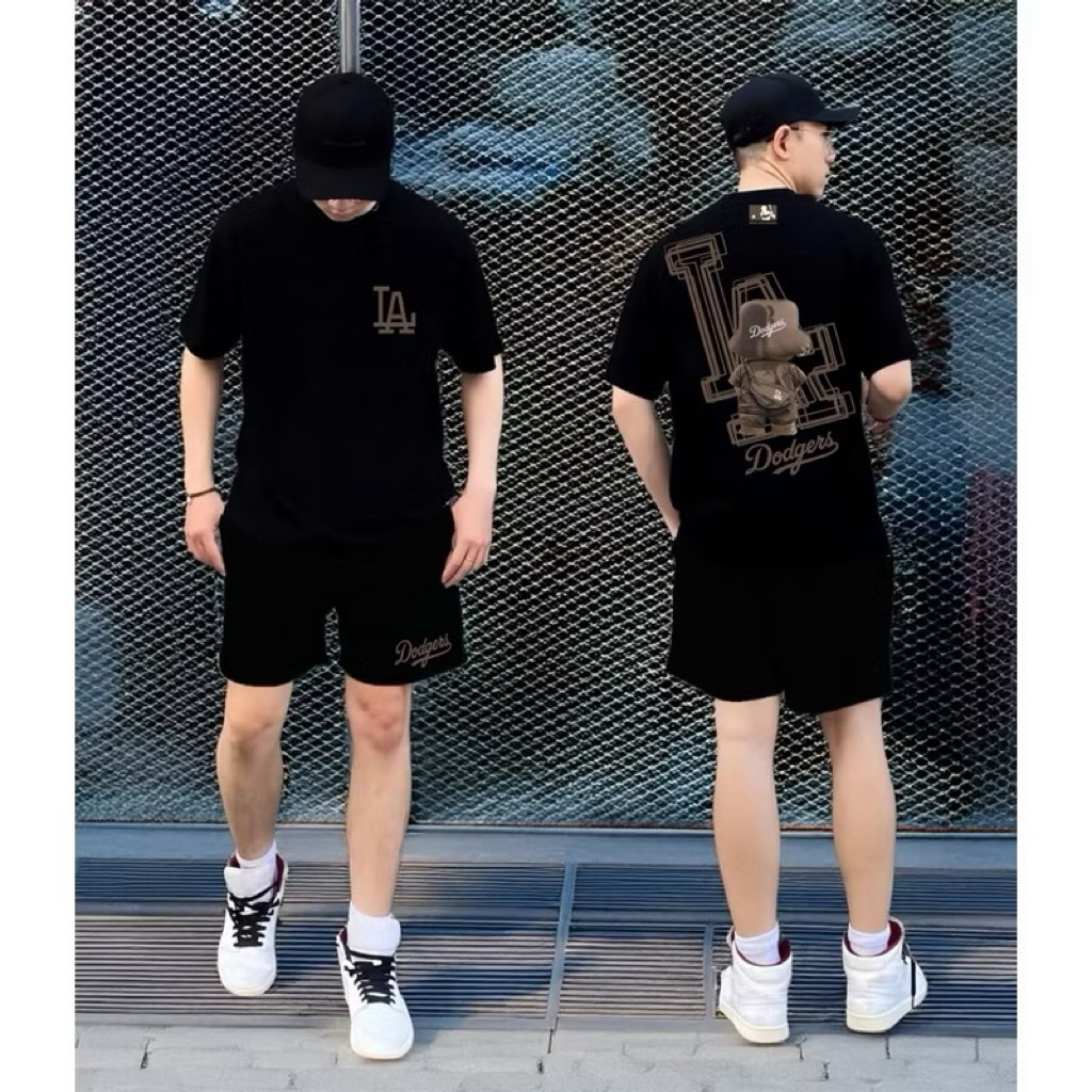 Áo Phông MLB nam nữ 100% cotton định lượng 260gsm-LA Gấu nâu