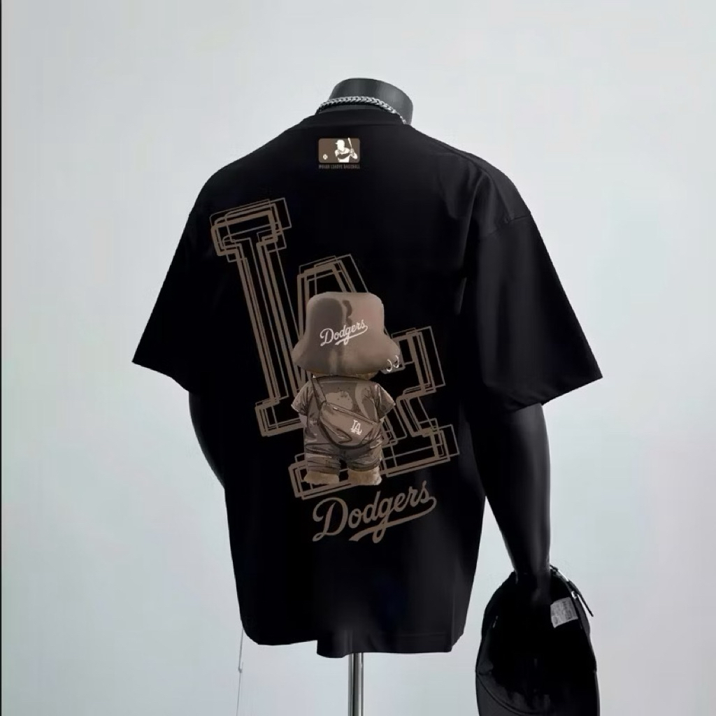 Áo Phông MLB nam nữ 100% cotton định lượng 260gsm-LA Gấu nâu