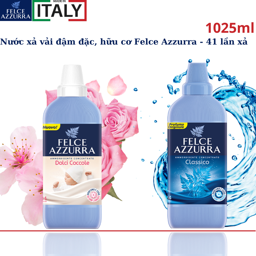 Nước xả hữu cơ đậm đặc hương nước hoa Felce Azzurra - 1025ml