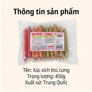 Xúc Xích Cho Chó 30 Que 15g, Snack Thưởng Cho Chó Mèo Vị Hỗn Hợp, Mềm Dễ Ăn, Hỗ Trợ Bé Kén Ăn