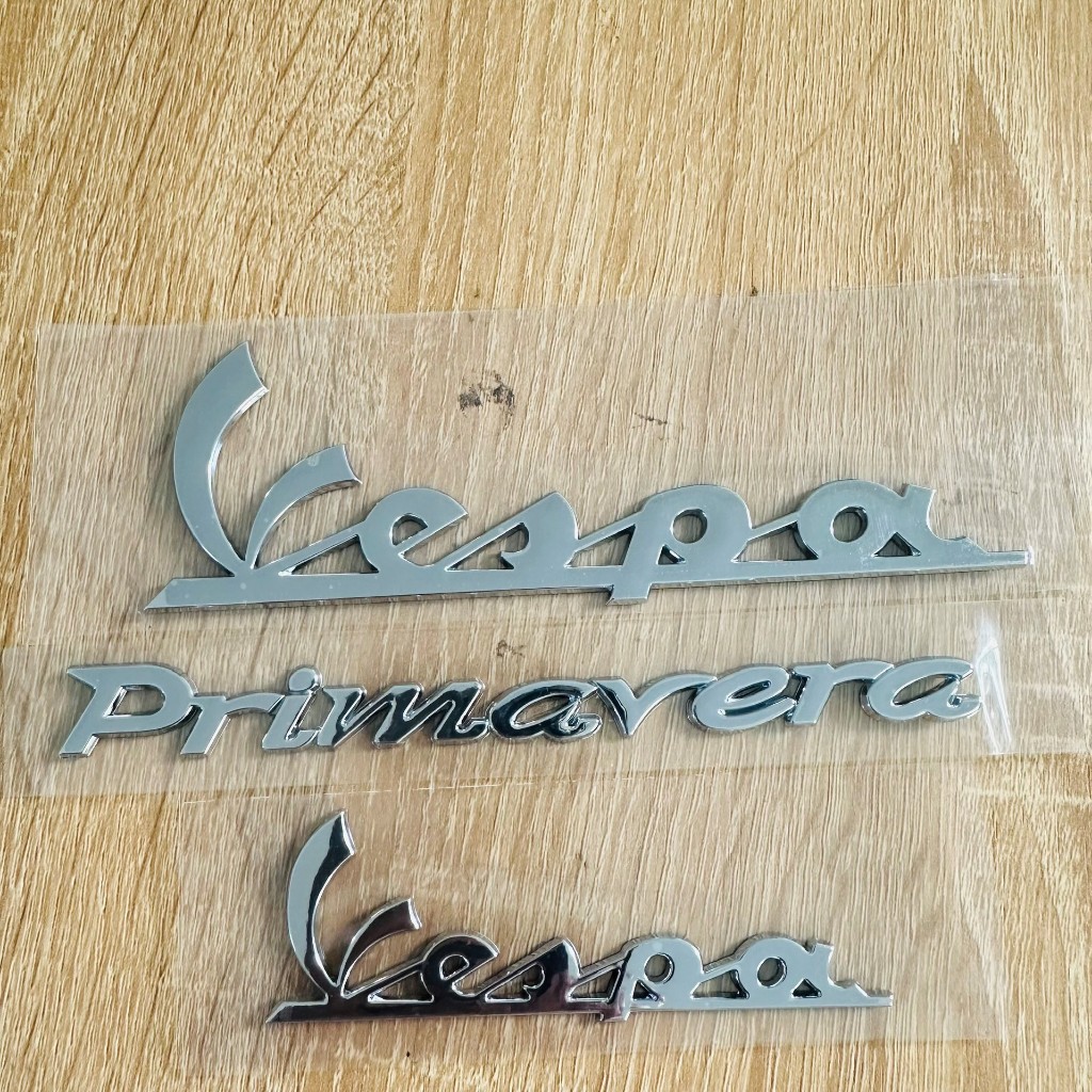 Chữ nổi VESPA SPRINT, VESPA PRIMAVERA, S125 ABS, S150 ABS, nhựa cứng cao cấp, có sẵn keo phía sau