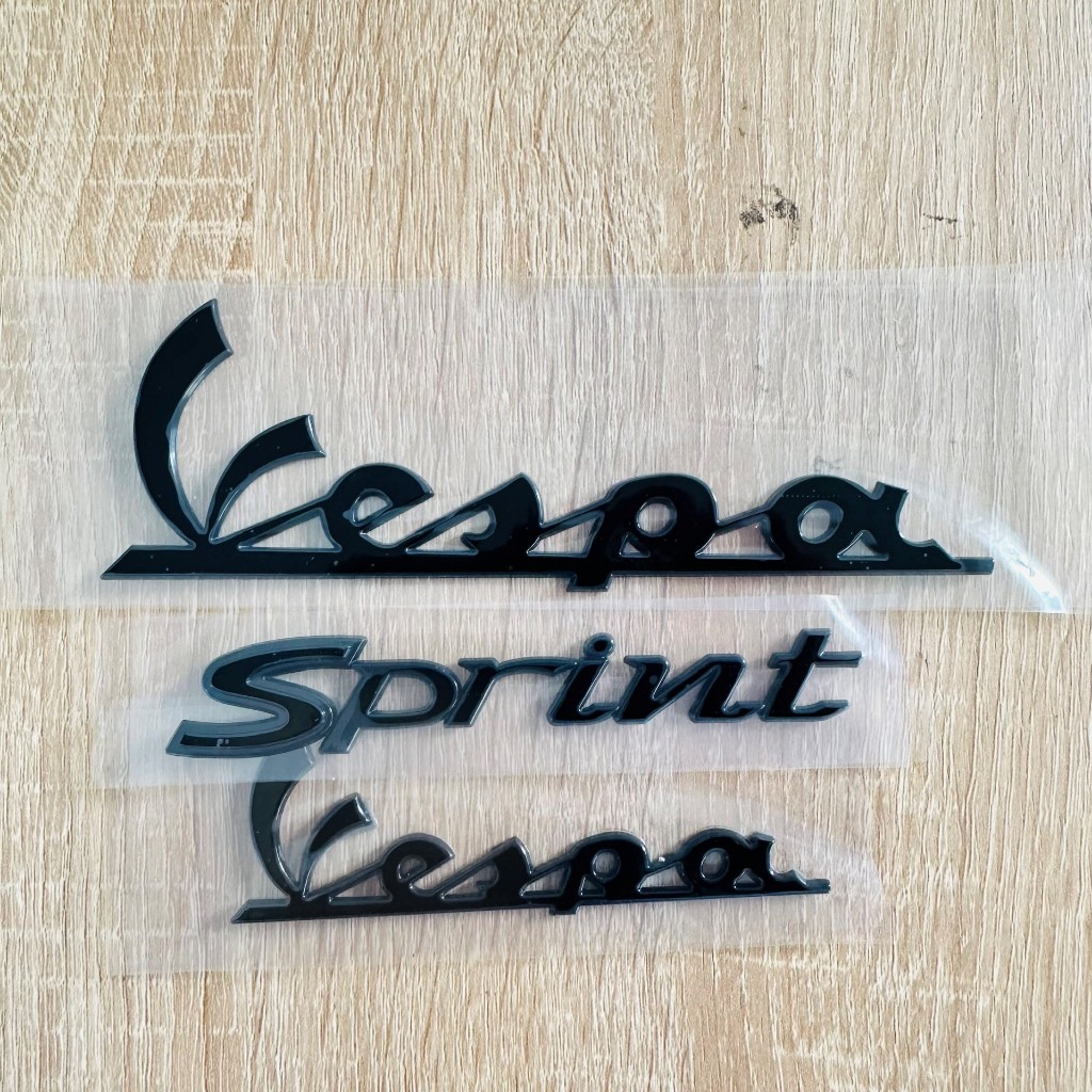 Chữ nổi VESPA SPRINT, VESPA PRIMAVERA, S125 ABS, S150 ABS, nhựa cứng cao cấp, có sẵn keo phía sau